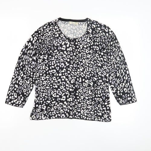 Precis Women's Black Animal Print Pullover Jumper M