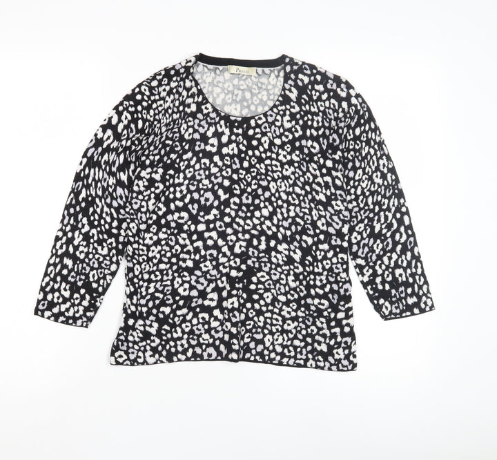 Precis Women's Black Animal Print Pullover Jumper M