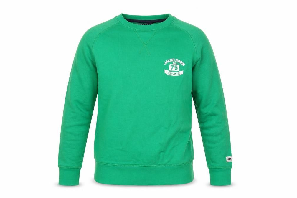 Front view of Jack & Jones Men's Green Pullover Sweatshirt M