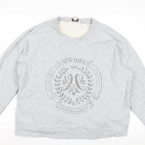Marks and Spencer Unisex Grey Logo Sweatshirt L Pullover