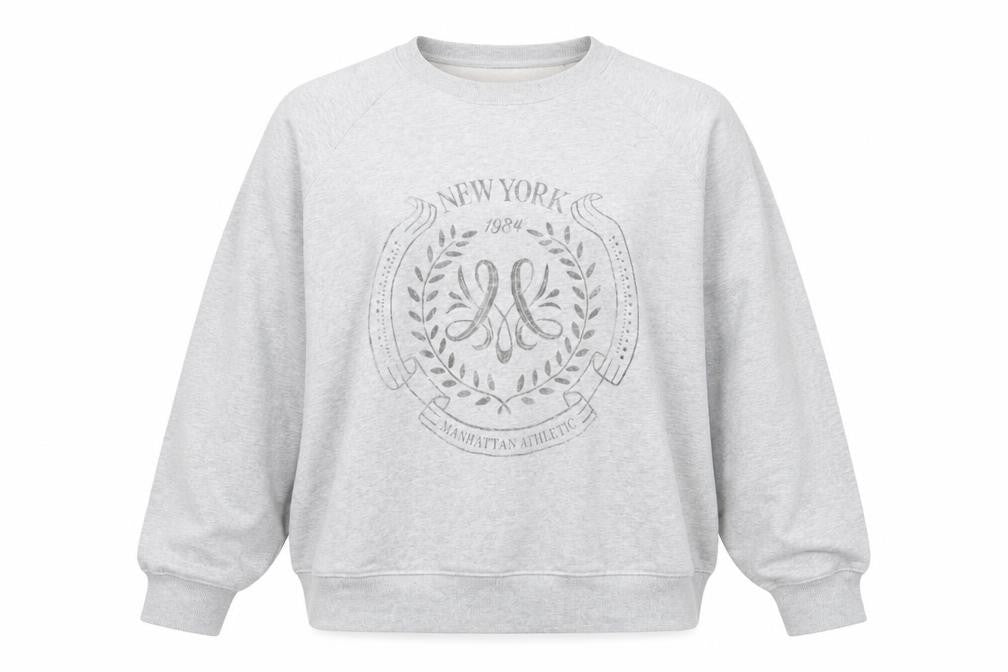 Front view of Marks & Spencer unisex grey logo sweatshirt l pullover