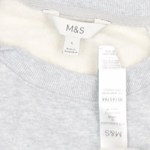 Marks and Spencer Unisex Grey Logo Sweatshirt L Pullover