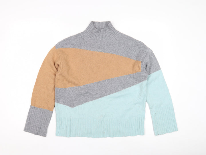 Marks and Spencer Womens Grey Beige Blue Pullover Jumper Size 12