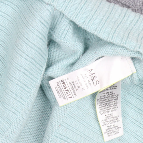 Marks and Spencer Womens Grey Beige Blue Pullover Jumper Size 12