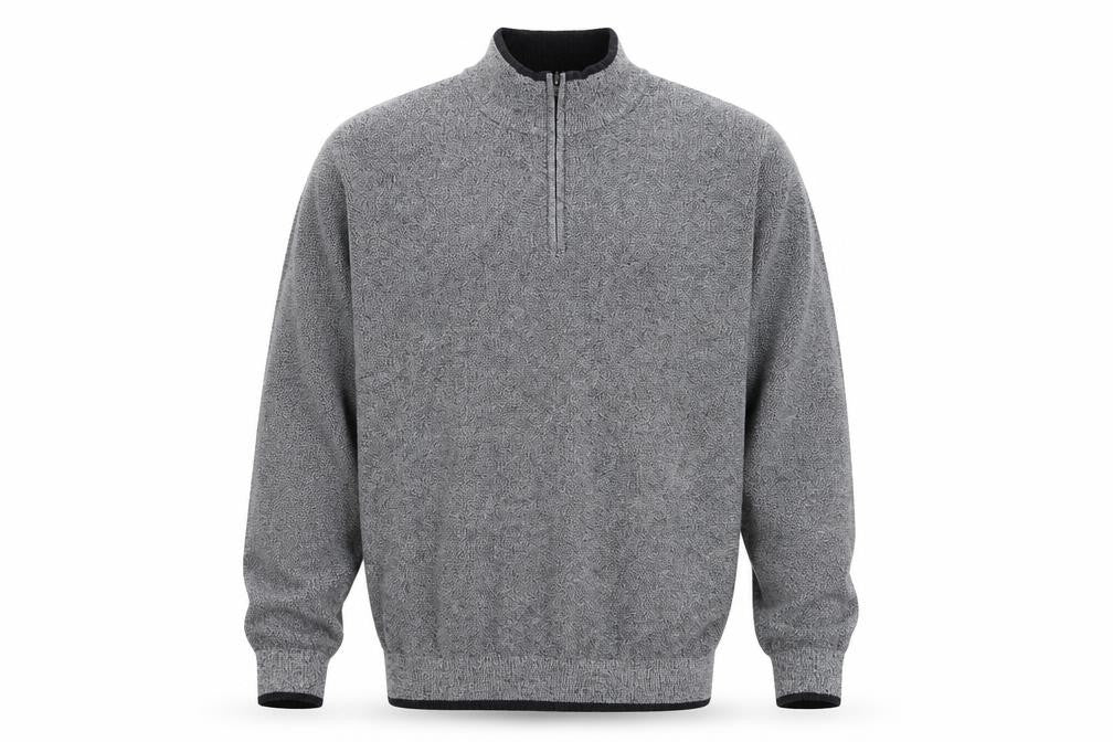 Front view of Kensington Eastside Men's Grey 2XL 1/4 Zip Sweatshirt