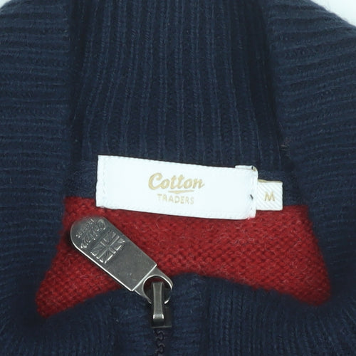 Cotton Traders Men's Red Argyle Pullover Jumper M