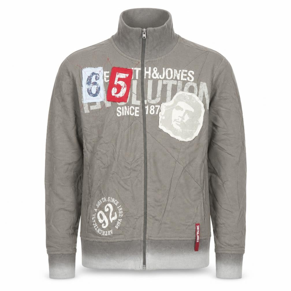 Front view of Smith & Jones Men's Grey Full Zip Sweatshirt M