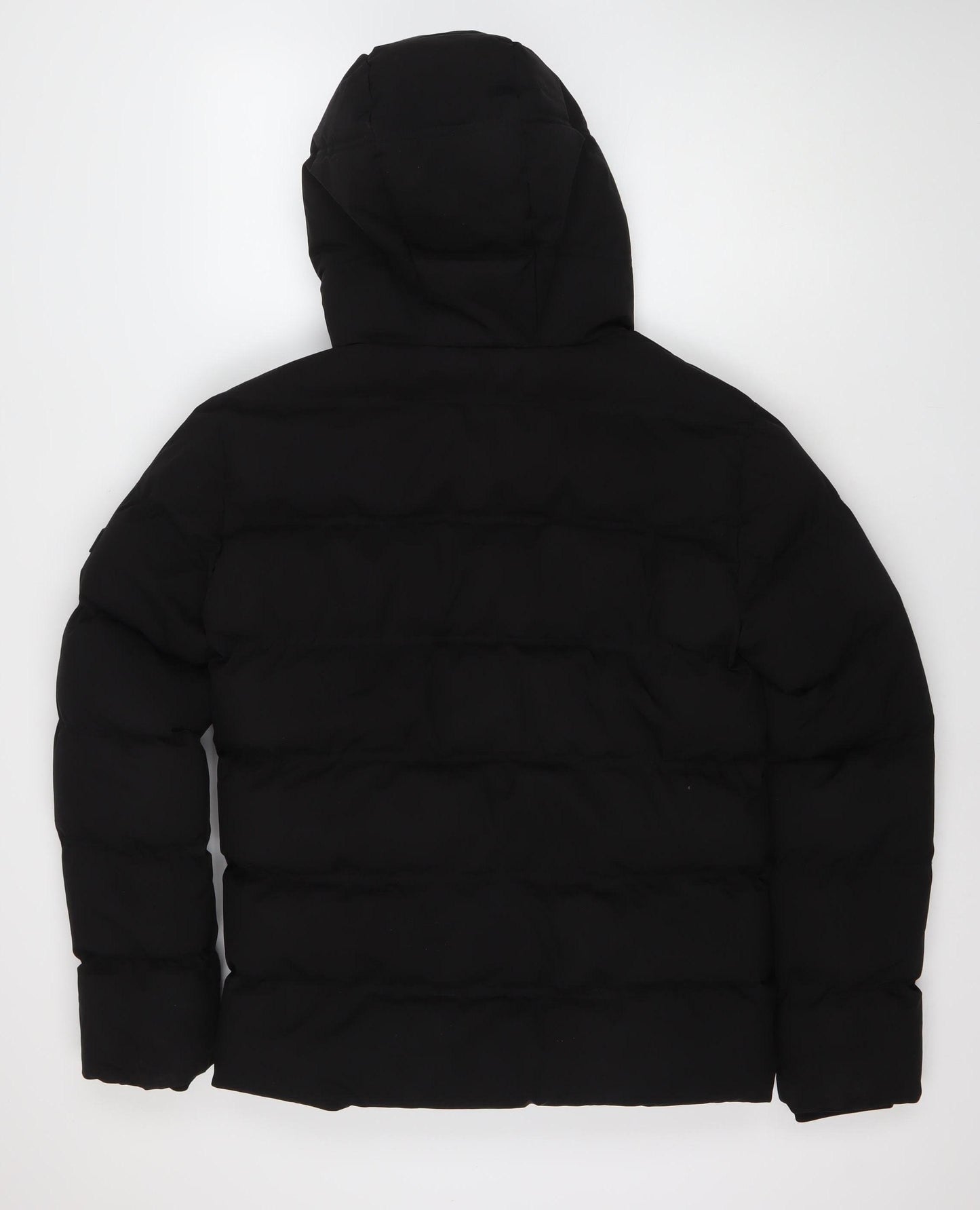 STATUS Men's Black Puffer Jacket - S, Hooded Winter Style