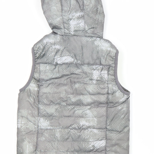 Decathlon Boys Grey Hooded Puffer Jacket 8 Years