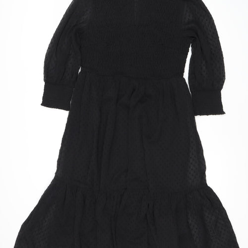 JD Williams Women's Black Smocked Dress Size 12