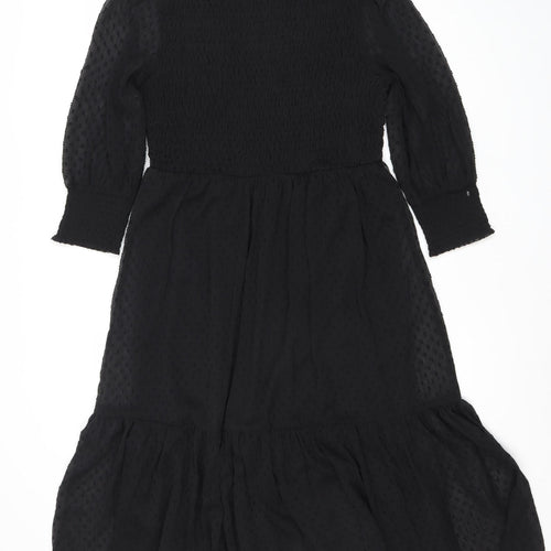 JD Williams Women's Black Smocked Dress Size 12
