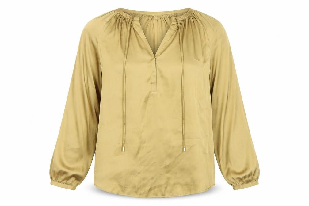 Front view of Marks & Spencer Women's Beige Tunic Blouse, size 14