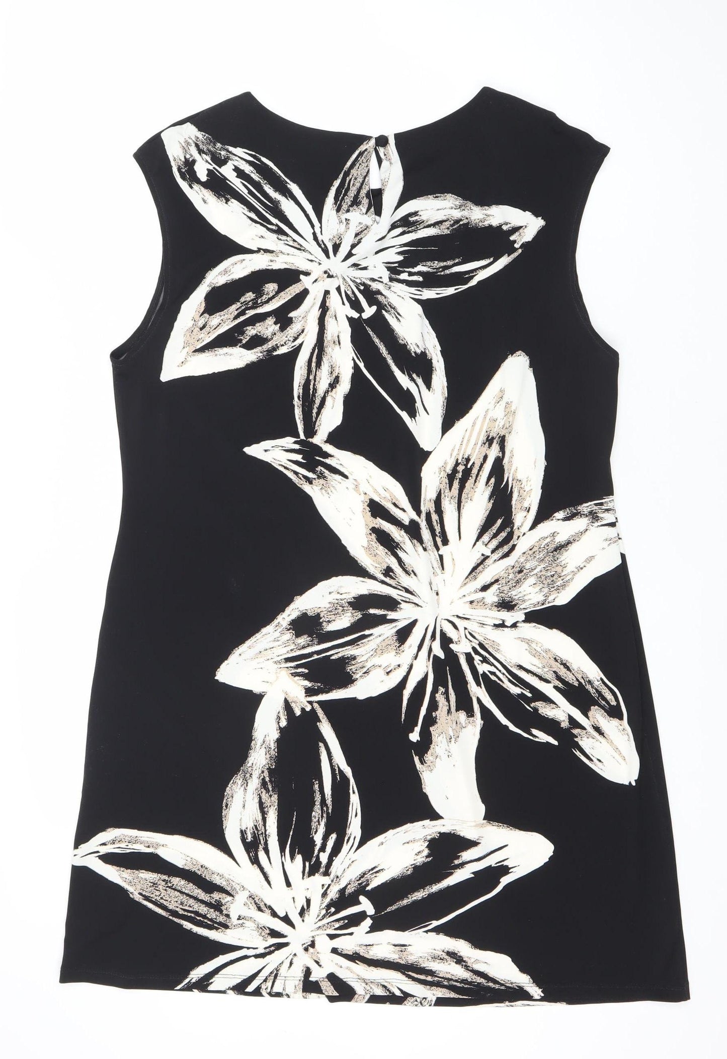 Wallis Black Floral Shift Dress, Size 10, Women's Party