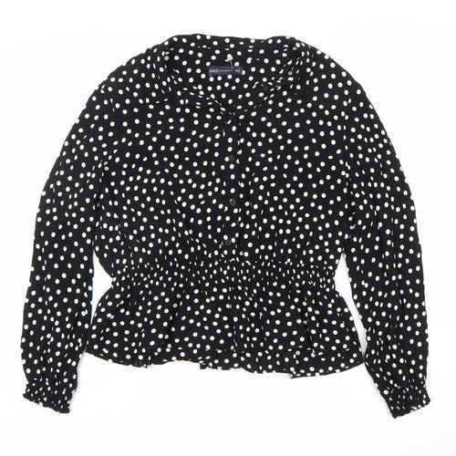 Marks and Spencer Women's Black Polka Dot Blouse Size 18