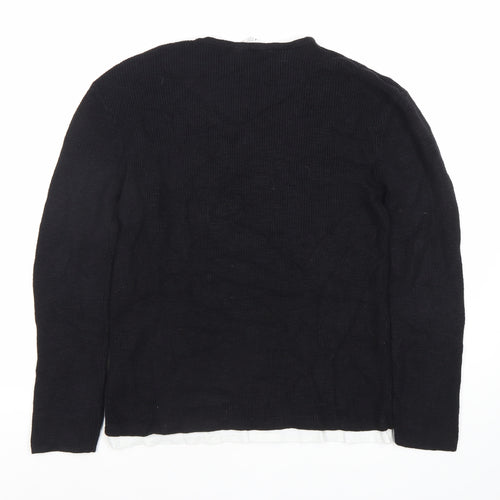 H&M Boys Black Pullover Jumper, Size 11 Years, Crew Neck