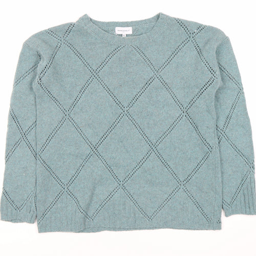 Bianco Blu Blue Women's XL Argyle Knit Jumper