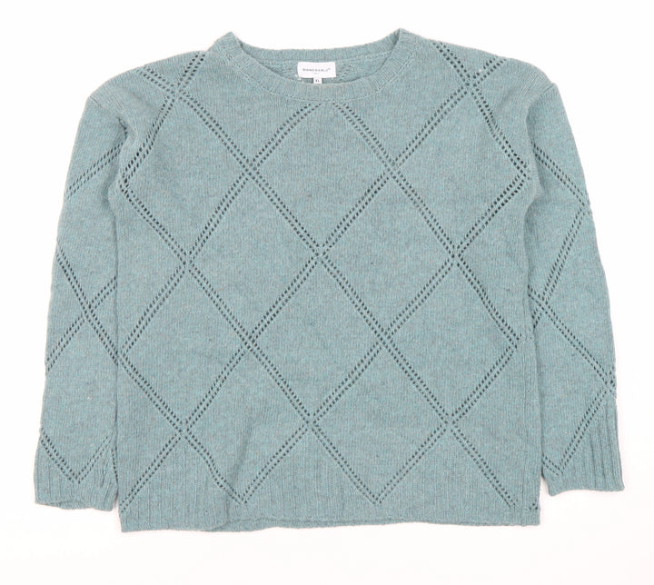 Bianco Blu Blue Women's XL Argyle Knit Jumper