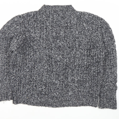 Topshop Women's Grey Chunky-Knit Jumper, Size 14