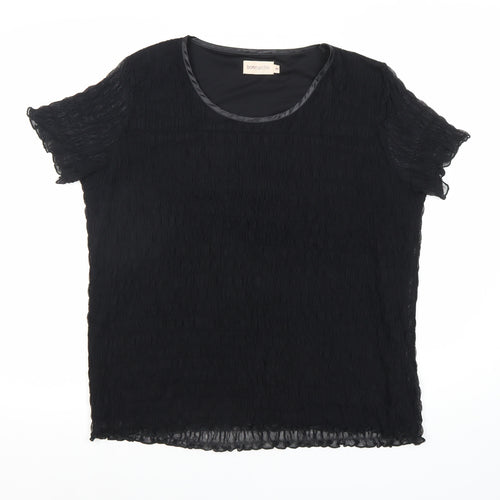 Bonmarché Women's Black Short Sleeve Top M