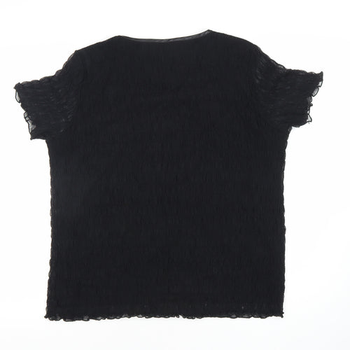 Bonmarché Women's Black Short Sleeve Top M