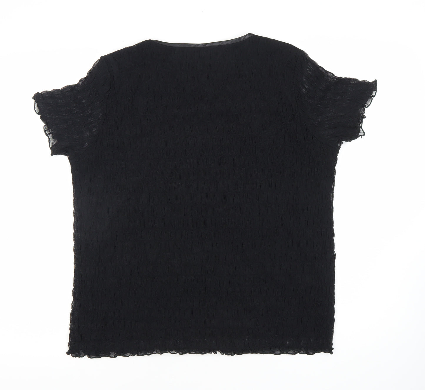 Bonmarché Women's Black Short Sleeve Top M
