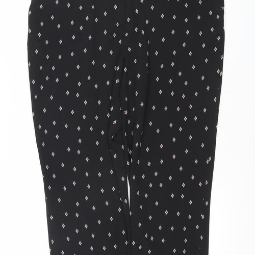Vila Women's Black Argyle Trousers Size 10
