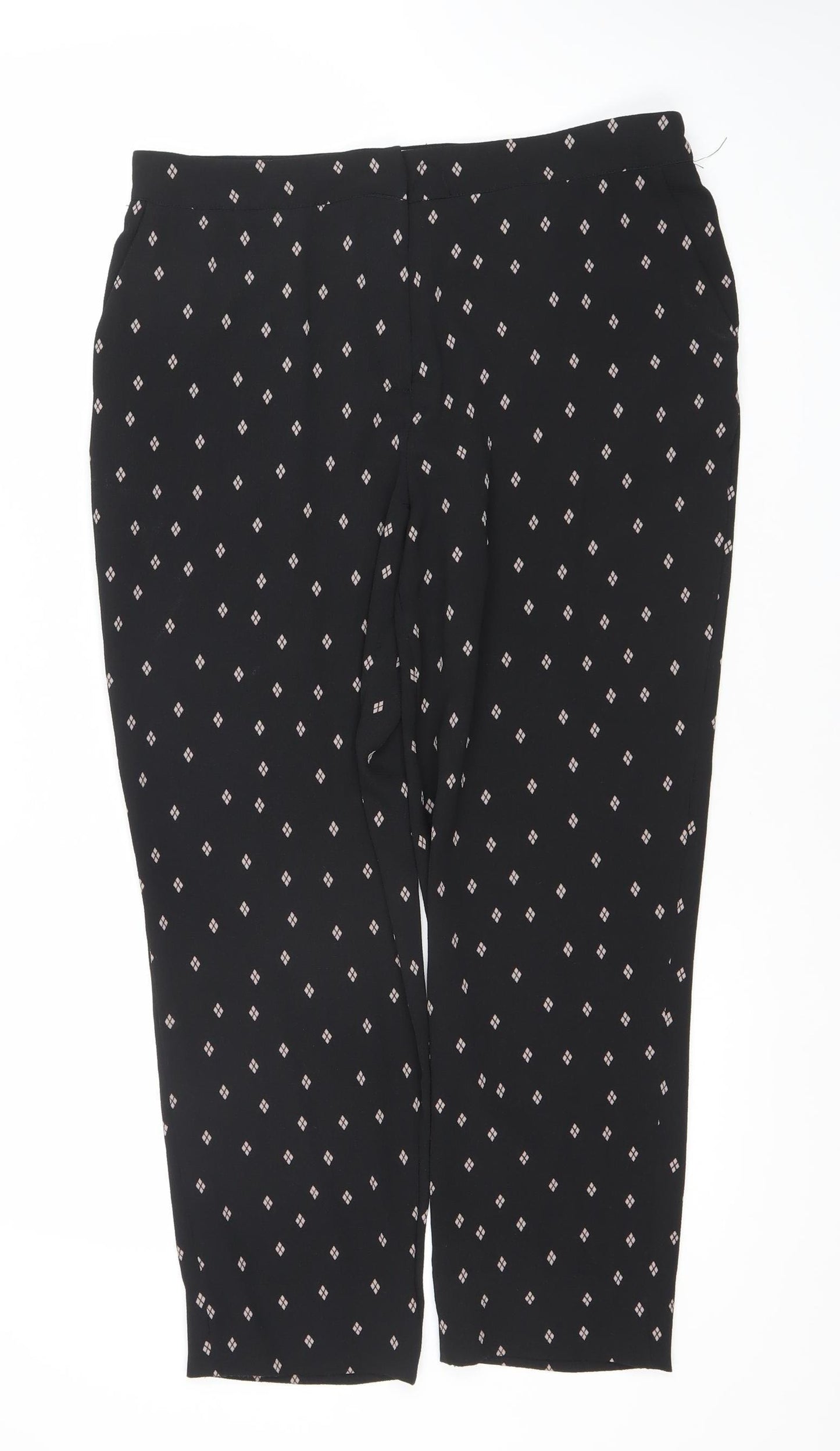 Vila Women's Black Argyle Trousers Size 10