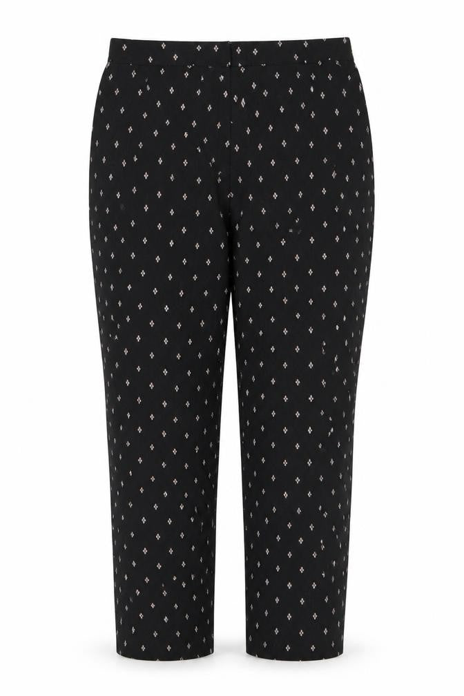Front view of VILA Women's Black Argyle Trousers, size 10
