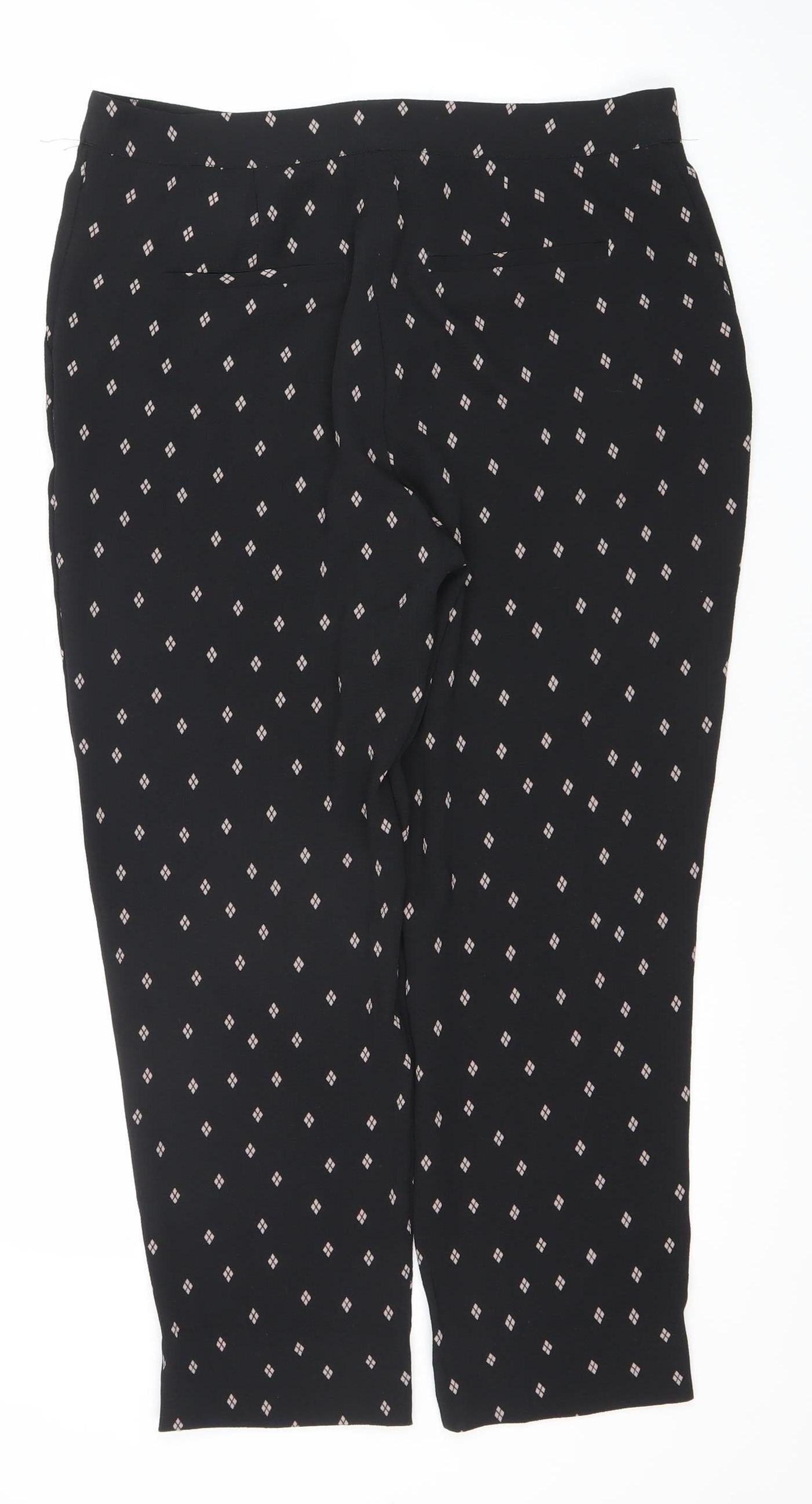 Vila Women's Black Argyle Trousers Size 10
