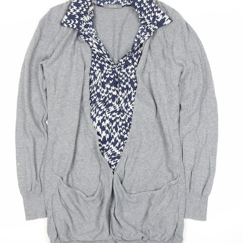 South Women's Grey Cardigan UK Size 12 Cotton