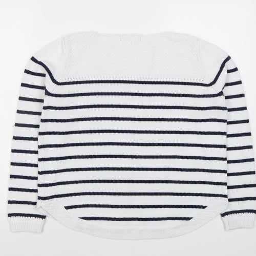 Marks and Spencer Women White Striped Jumper Size 14