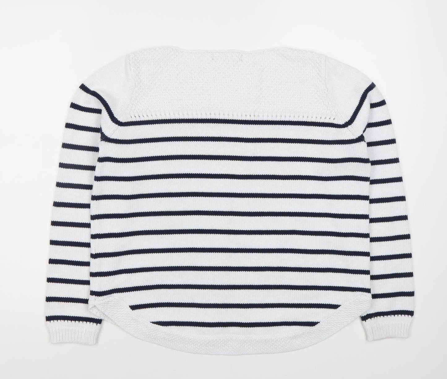 Marks and Spencer Women White Striped Jumper Size 14