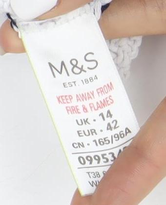 Marks and Spencer Women White Striped Jumper Size 14