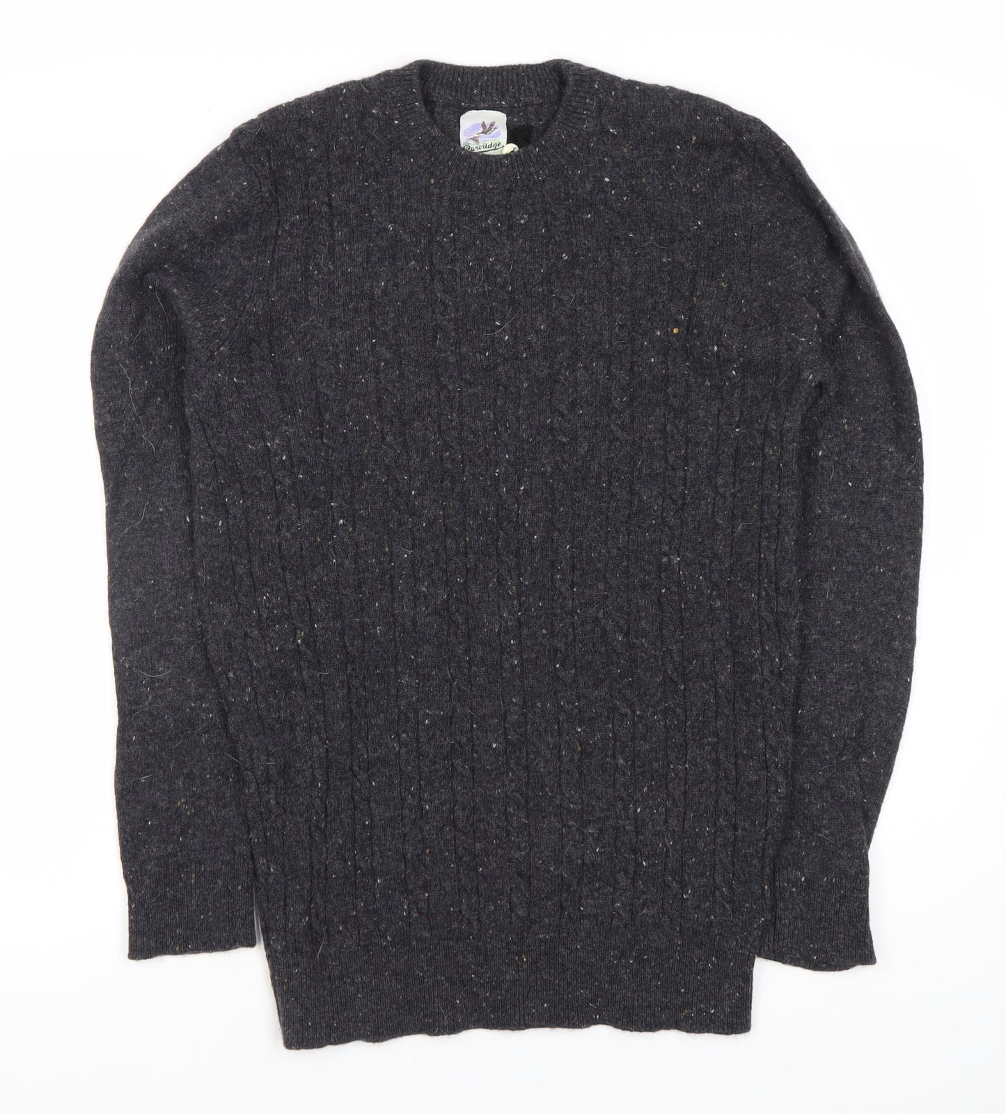 John Partridge Unisex Black Cable-Knit Pullover XL