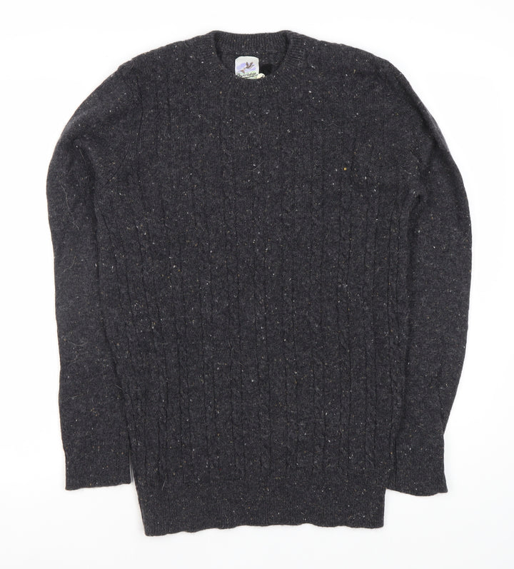 John Partridge Unisex Black Cable-Knit Pullover XL