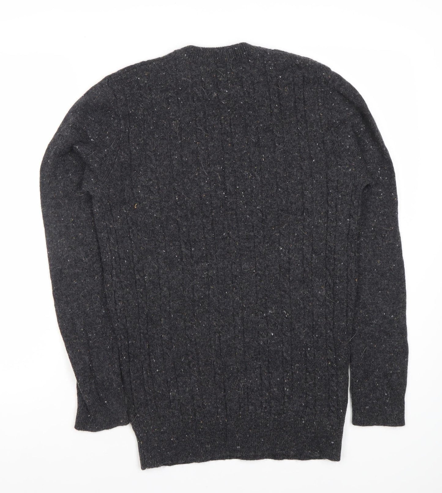 John Partridge Unisex Black Cable-Knit Pullover XL