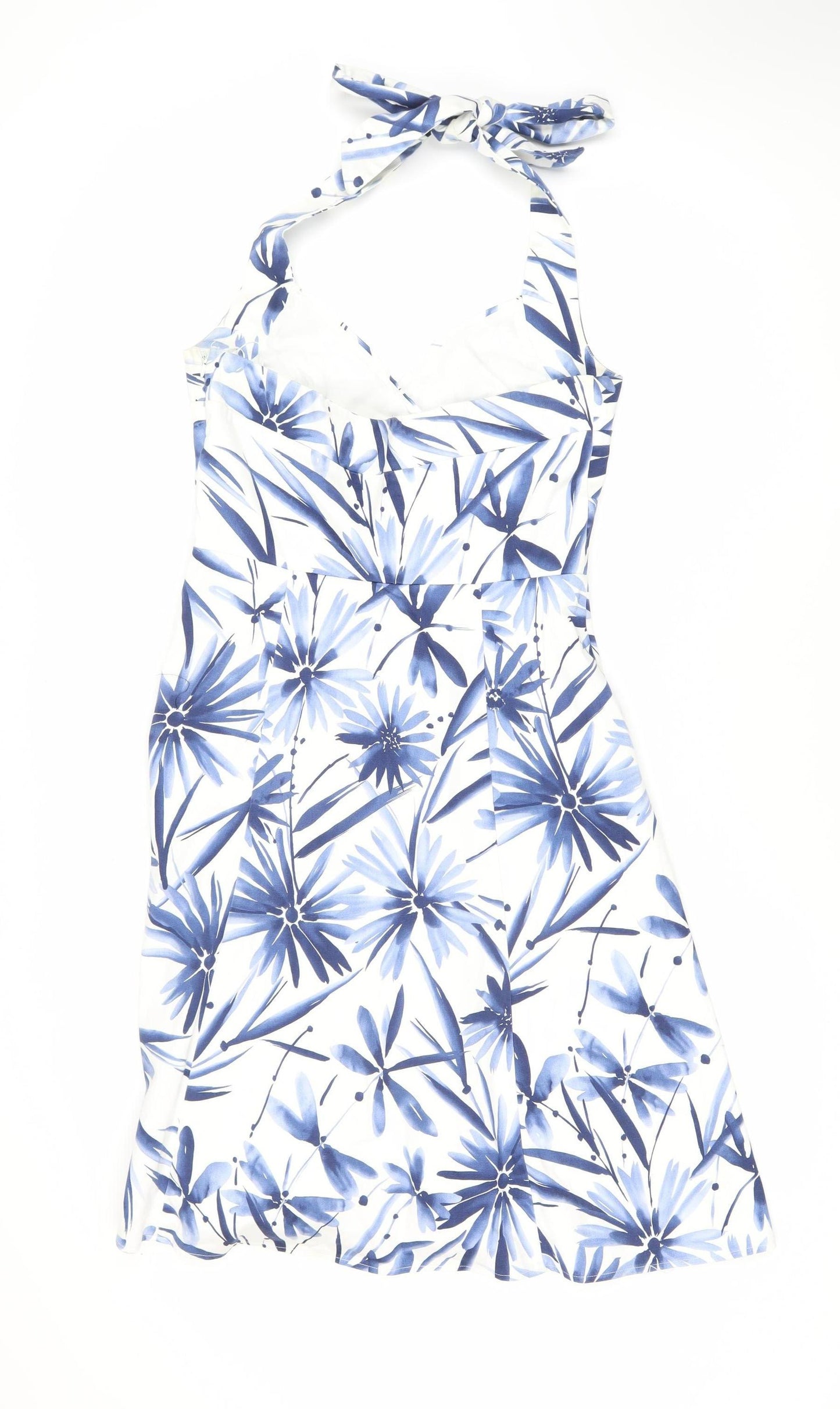 Wallis Women's Blue Floral A-Line Dress Size 10