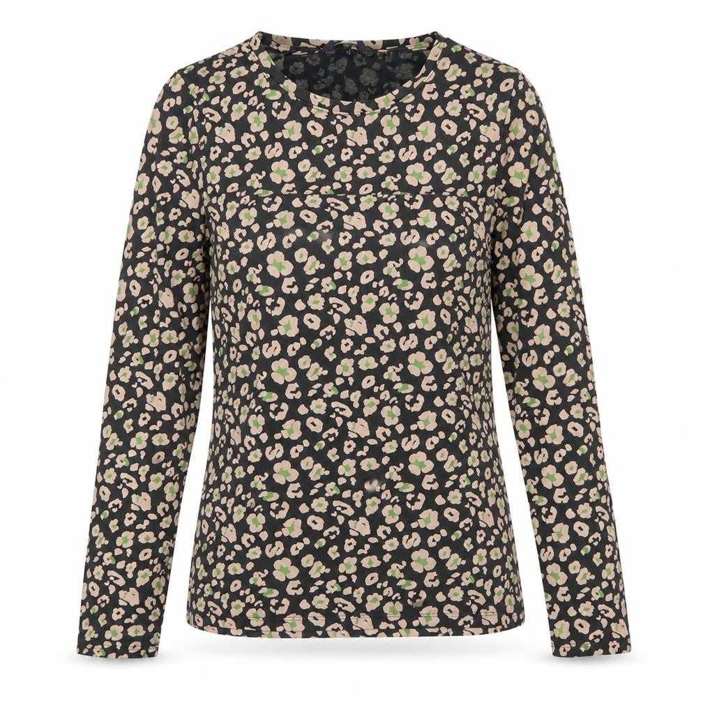 Marks and Spencer Women's Black Floral T-Shirt Size 8