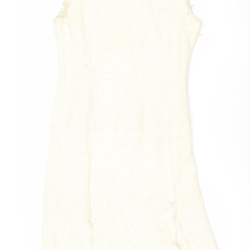Zara Women Ivory Asymmetric Dress Size 14