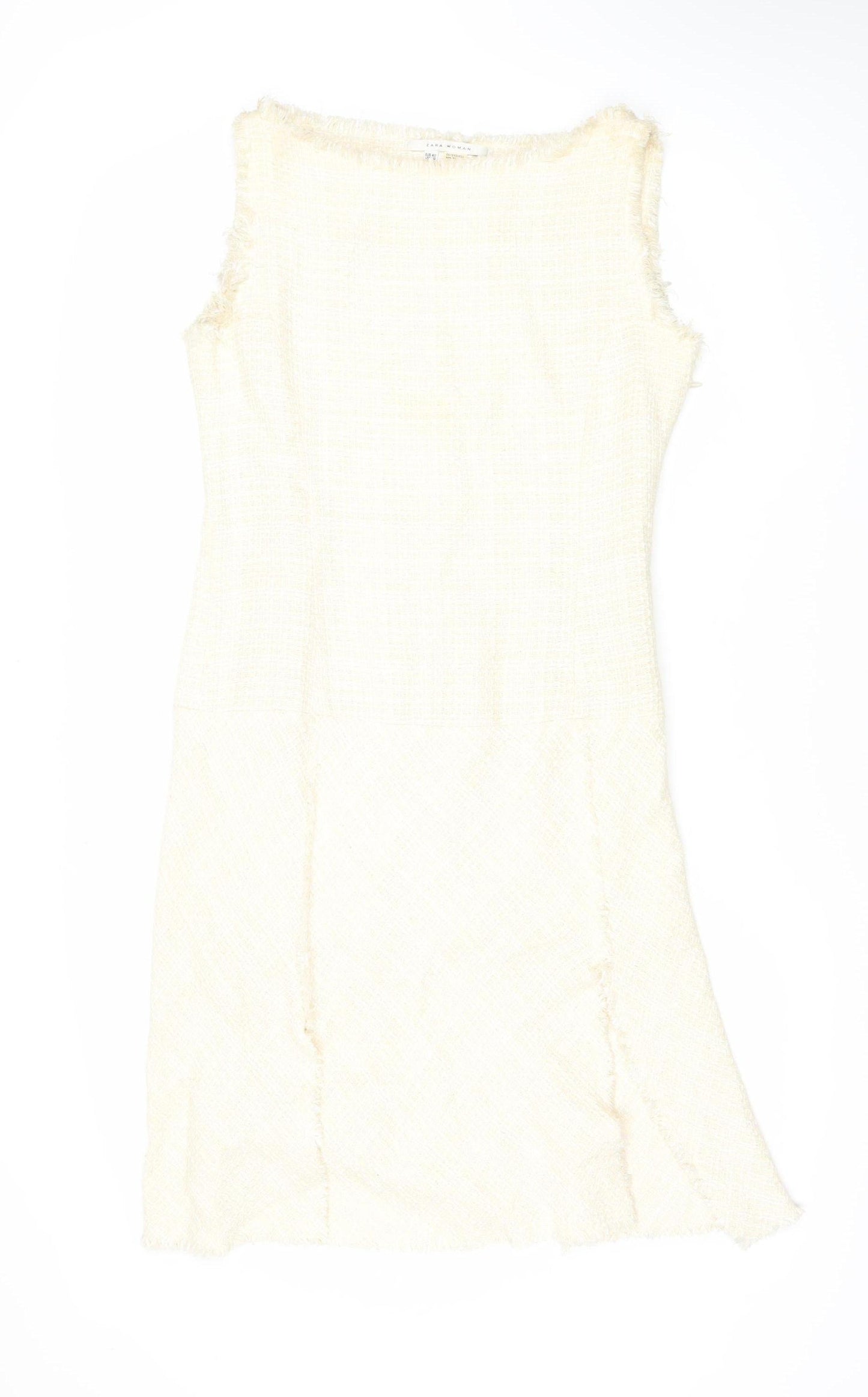 Zara Women Ivory Asymmetric Dress Size 14