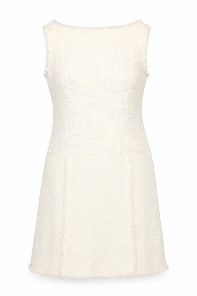 Front view of Zara Women Ivory Asymmetric Dress, size 14