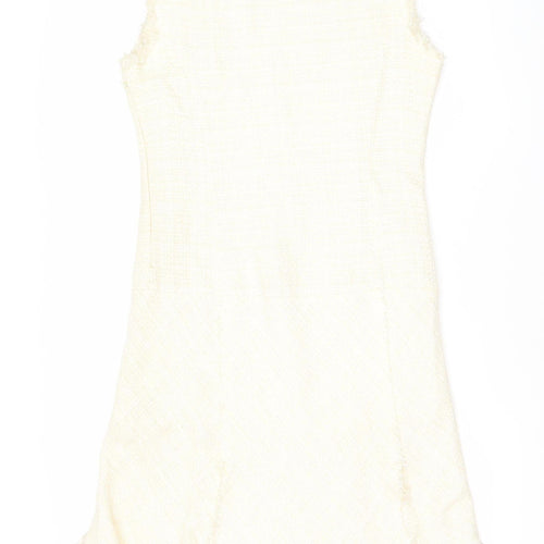 Zara Women Ivory Asymmetric Dress Size 14