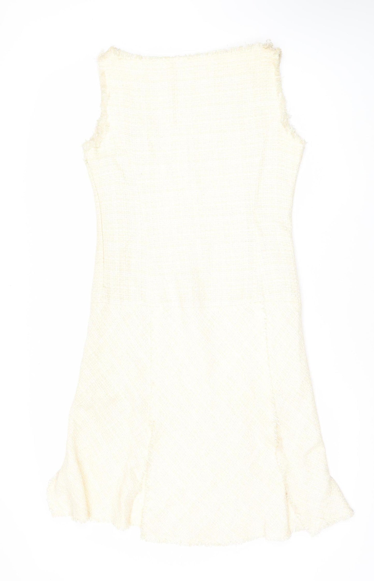 Zara Women Ivory Asymmetric Dress Size 14