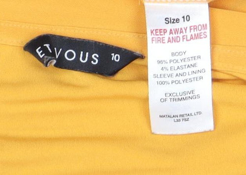 Evyous Women's Yellow Puff Sleeve T-Shirt Size 10