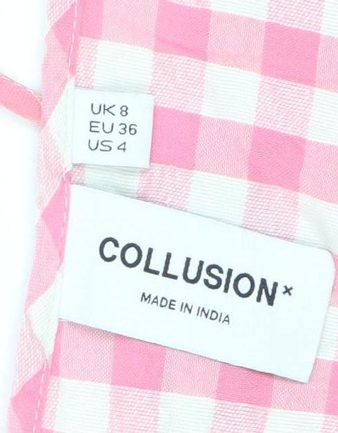Collusion Pink Check Women's Sleeveless Summer Dress