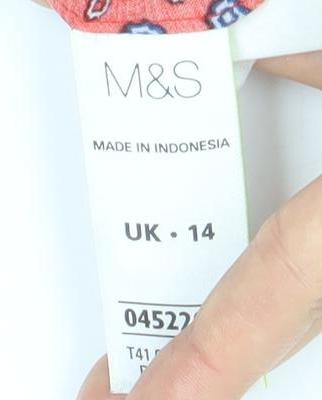 Marks and Spencer Red Women's Blouse UK Size 14