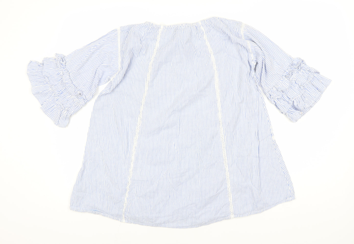 Next Teen Blue Striped Blouse, 3/4 Sleeve, Size 12