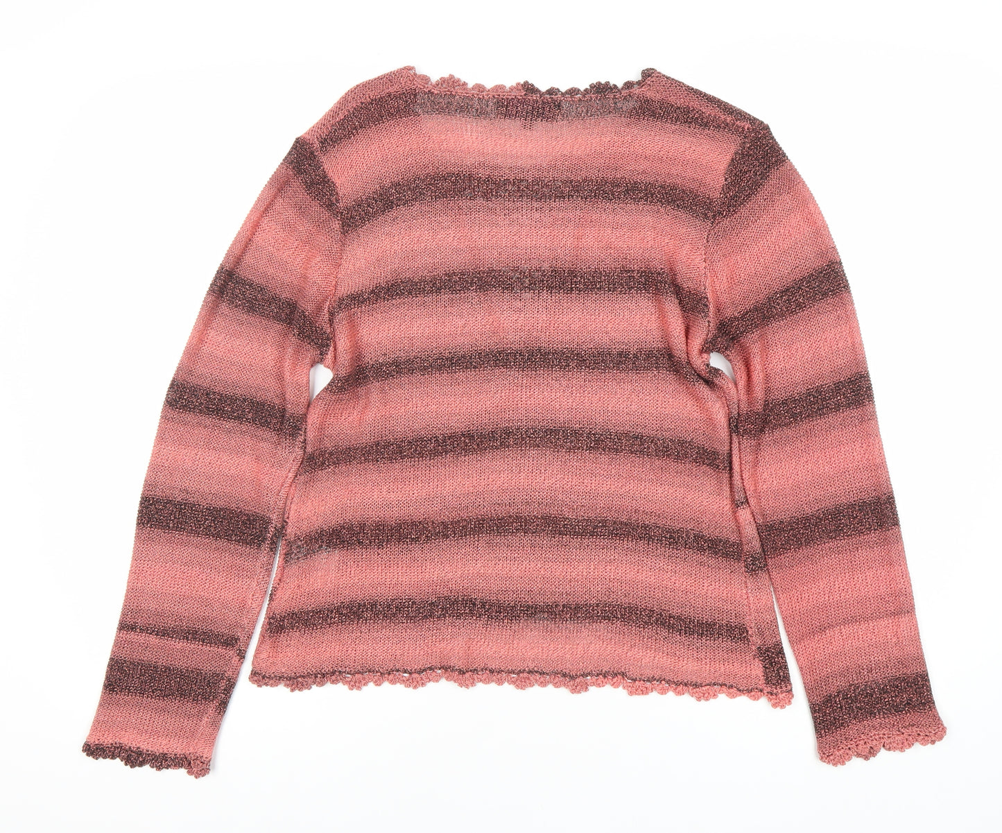 Jessica Graaf Women's Pink Striped Cardigan Medium