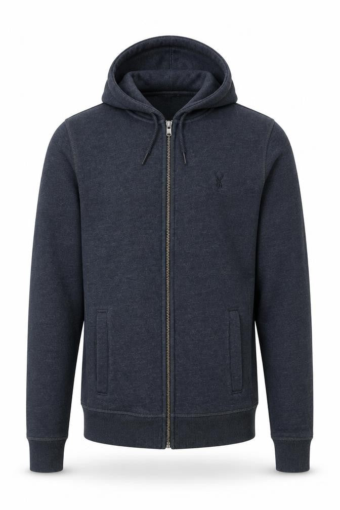 Front view of Next Men's Grey Full Zip Hoodie XS