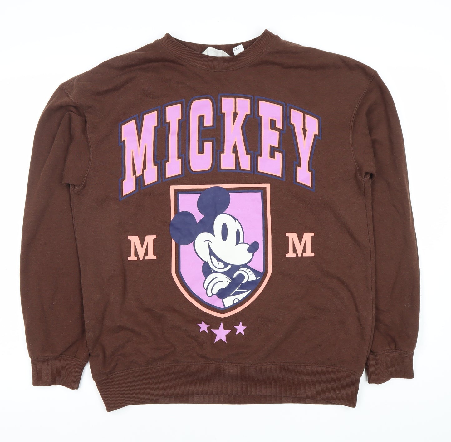 H&M Girls Mickey Brown Sweatshirt 14 Years Graphic Print